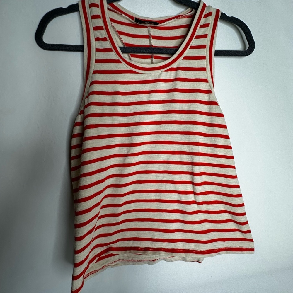 LNA Striped Tank Top in Red and Cream